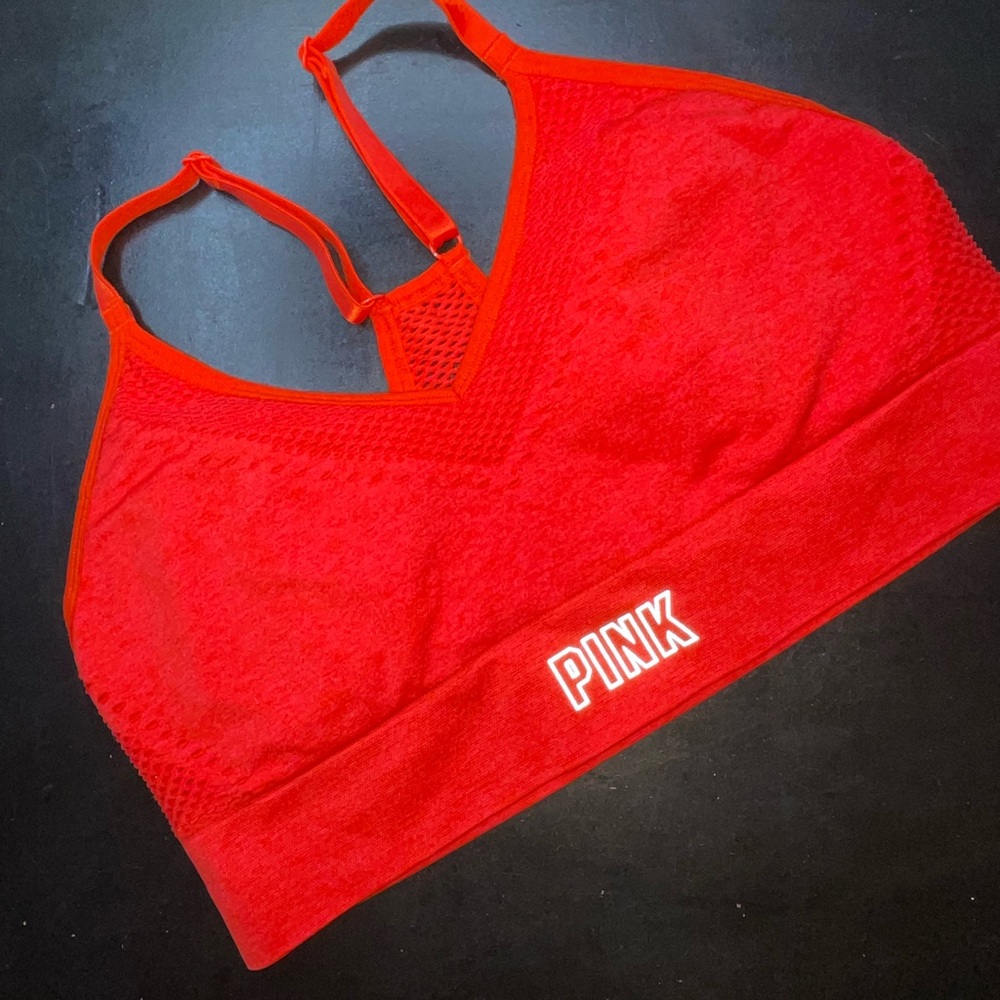 Pink Active USA Women's Red Sports Bra